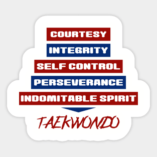 Tenets of Taekwondo Sticker